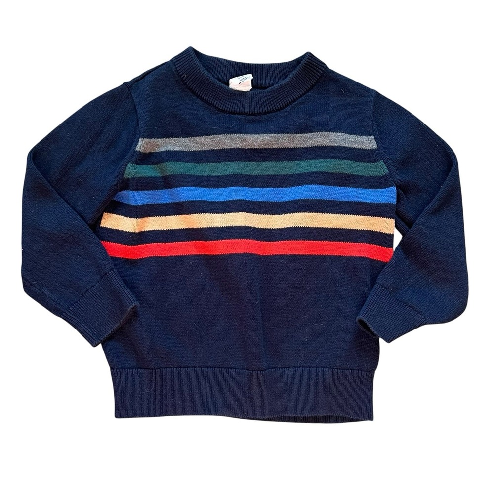 Baby GAP Sweater Boys Size 2T Toddler Striped Knit Multicolor Long Sleeve‎